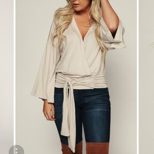 Surplice banded top